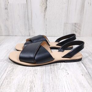 Nisolo Ecuador Huarache Style Black Leather Crisscross Slingback Sandals #226